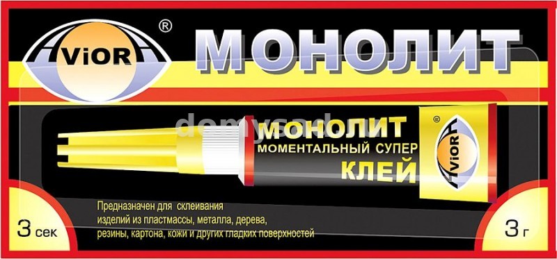 Клей суперклей секундный МОНОЛИТ-АVIORA 3гр./12/288, 403-001
