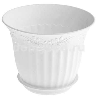 ДУБОК 1,6л. d170mm. Кашпо с поддоном Белый (25)