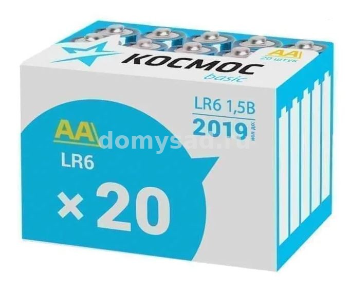 КОСМОС элементы питания Alkaline LR06-20 в коробке (20/640) KOCLR620BOX