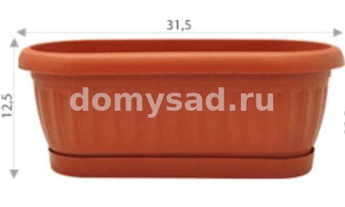 ТЕРРА вазон (кактус) с подставкой 31,5*11 терракот/60