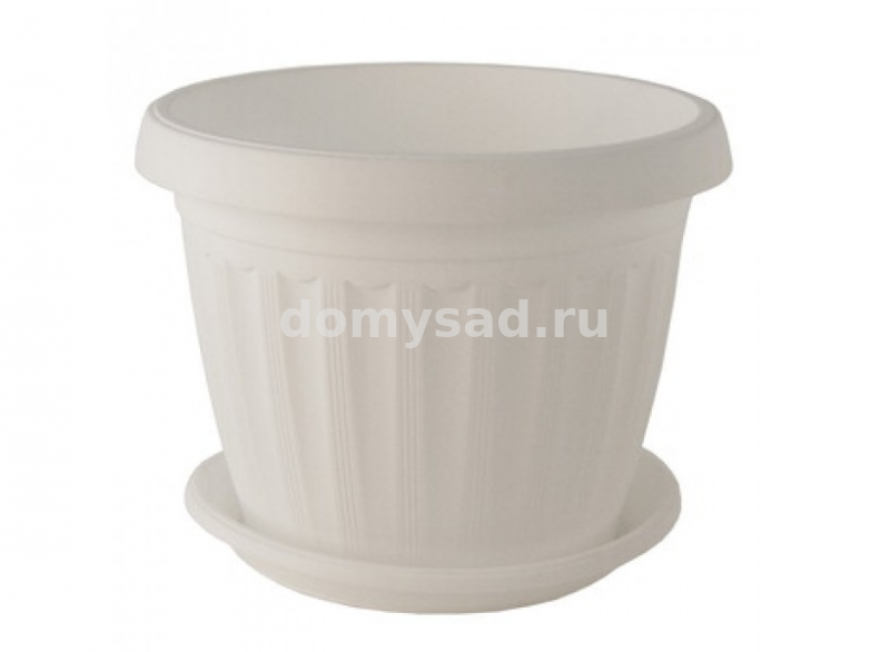 ТЕРРА горшок цветоч.с подставкой 20*15 (15/75) белый 112066