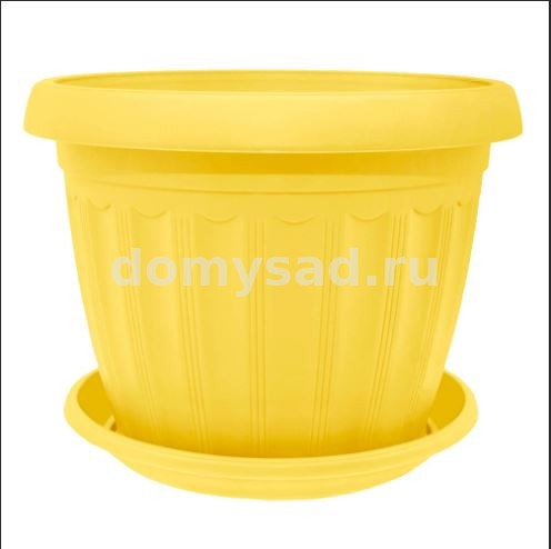 ТЕРРА горшок цветоч.с подставкой 20*15 желтый/15/135
