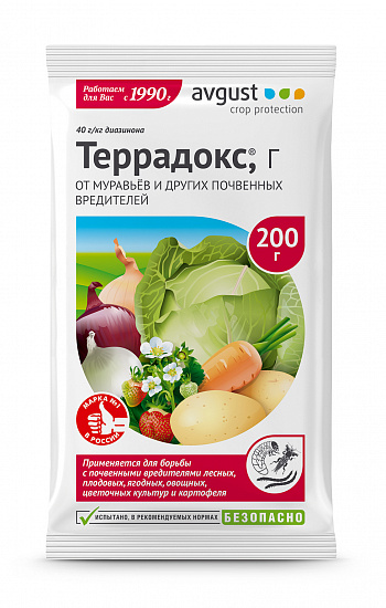 Террадокс, Г пакет 200гр./50 от комплекса почв. вредителей и майского жука Август