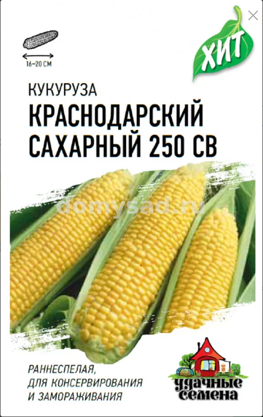 Кукуруза Краснодарский Сахарный 250 СВ* Удачные семена (Гавриш) Ц