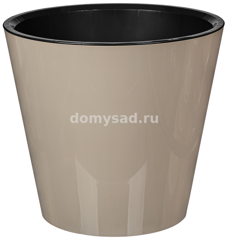 Горшок Rosemary D330мм, 16л с дренажной вставкой на колесиках (бежевый) (4)