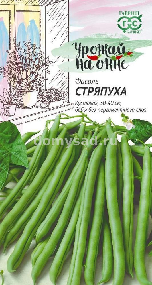 Фасоль Стряпуха 5г.сер.СПАРЖЕВАЯ,КУСТОВАЯ,ЗЕЛЕНАЯ Урожай на окне (Гавриш) Ц