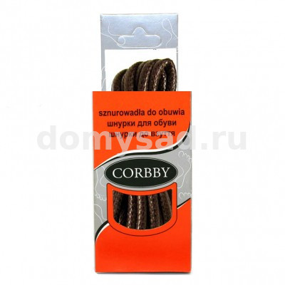 5011 Corbby шнурки 60см круглые толстые коричневые с пропиткой