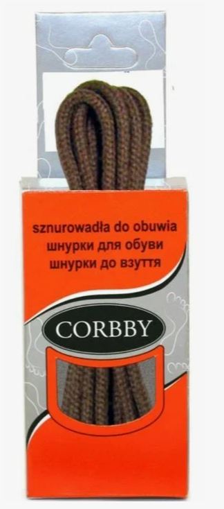 5807 Corbby шнурки 45см круглые тонкие коричневые