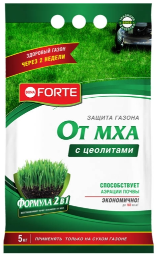 BONA FORTE Удобрение для Газона от мха 5кг./5